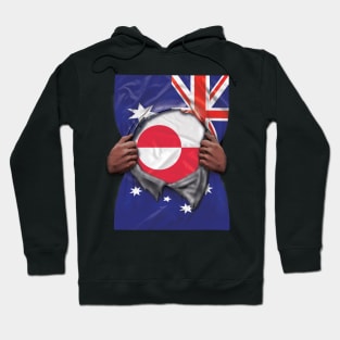 Greenland Flag Australian Flag Ripped - Gift for Greenlandic From Greenland Hoodie